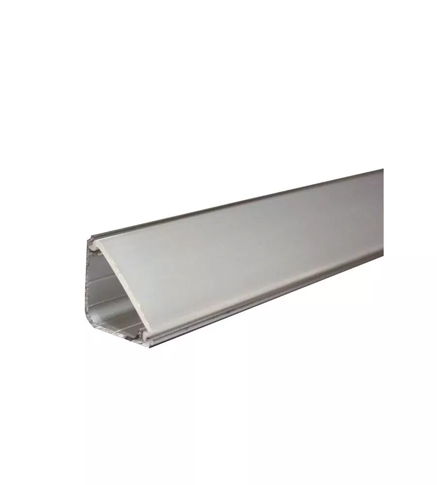 PROFILO PER LED IN ALLUMINIO E PVC ARGENTO 2 MT